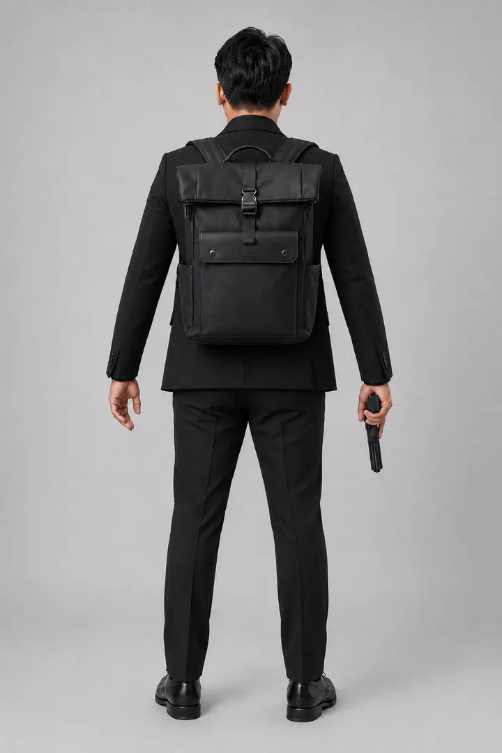 Back full-body reference, same pose and same shoulder line