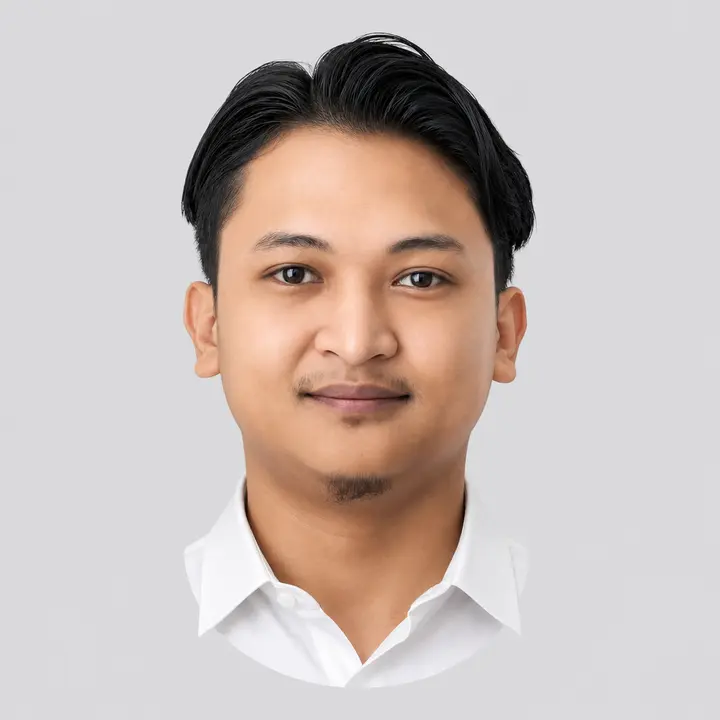 Front view of a generated head reference on a plain grey background